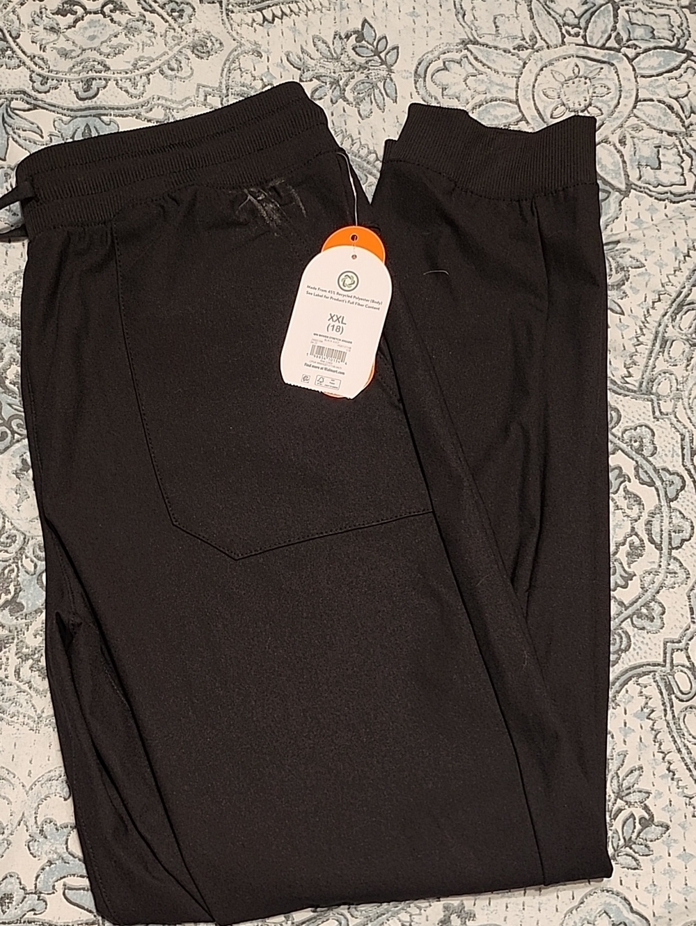wonder nation Black Kids Jogger Pants with Back Patch Pocket